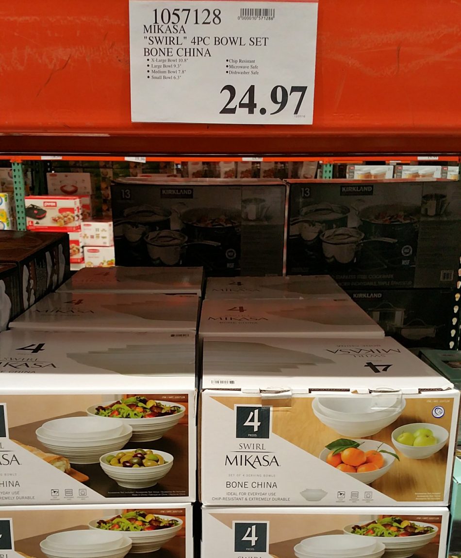 Mikasa "Swirl" 4PC Bowl Set Bone China