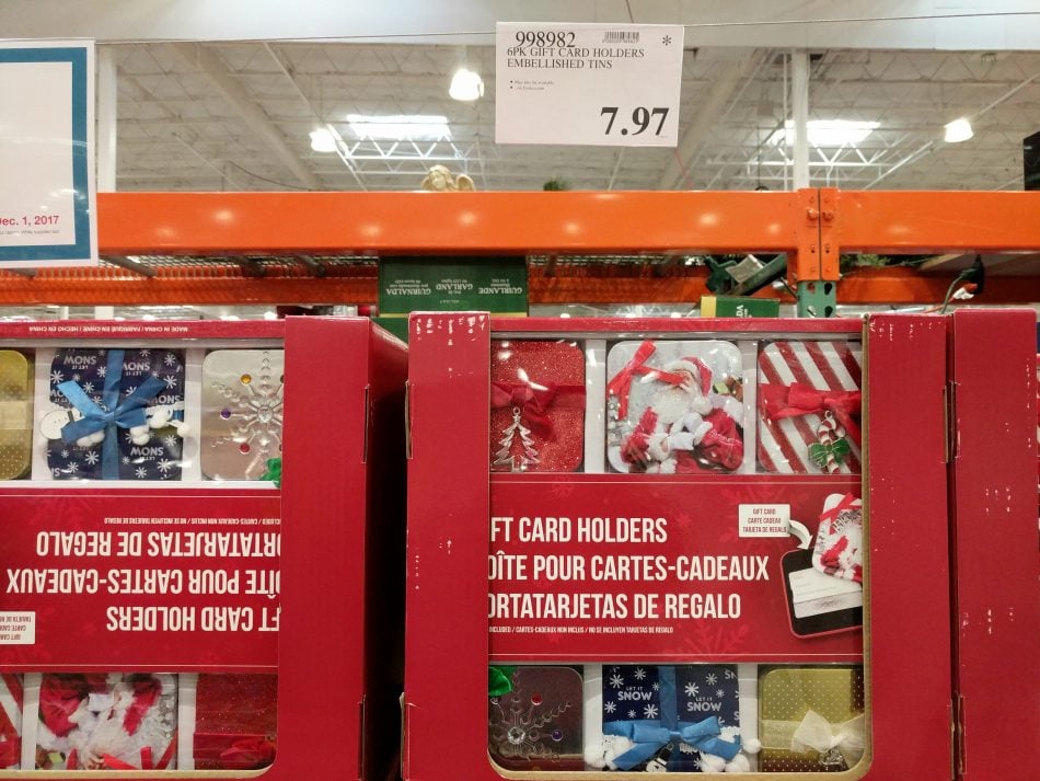 6 Pack Gift Card Holders Embellished Tins