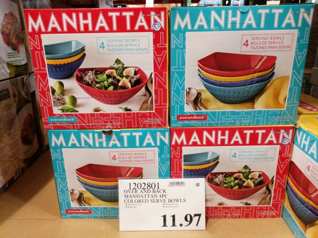 Over and Back Manhattan 4PC Colored Serve Bowls