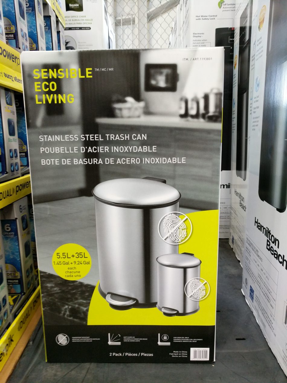 Sensible Eco Living 35L + 5.5L Stainless Trash Cans