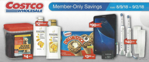 Costco August 2018 Coupon Book.
