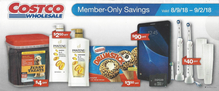 Costco August 2018 Coupon Book.