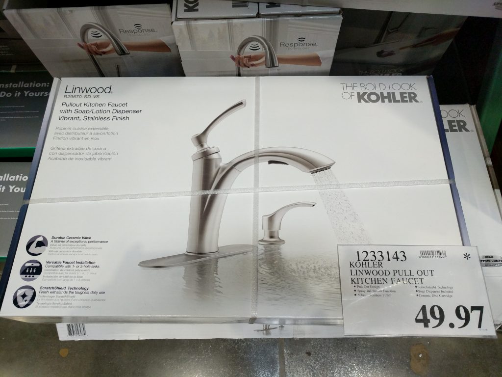 Kohler Linwood Pullout Kitchen Faucet with Soap Dispenser