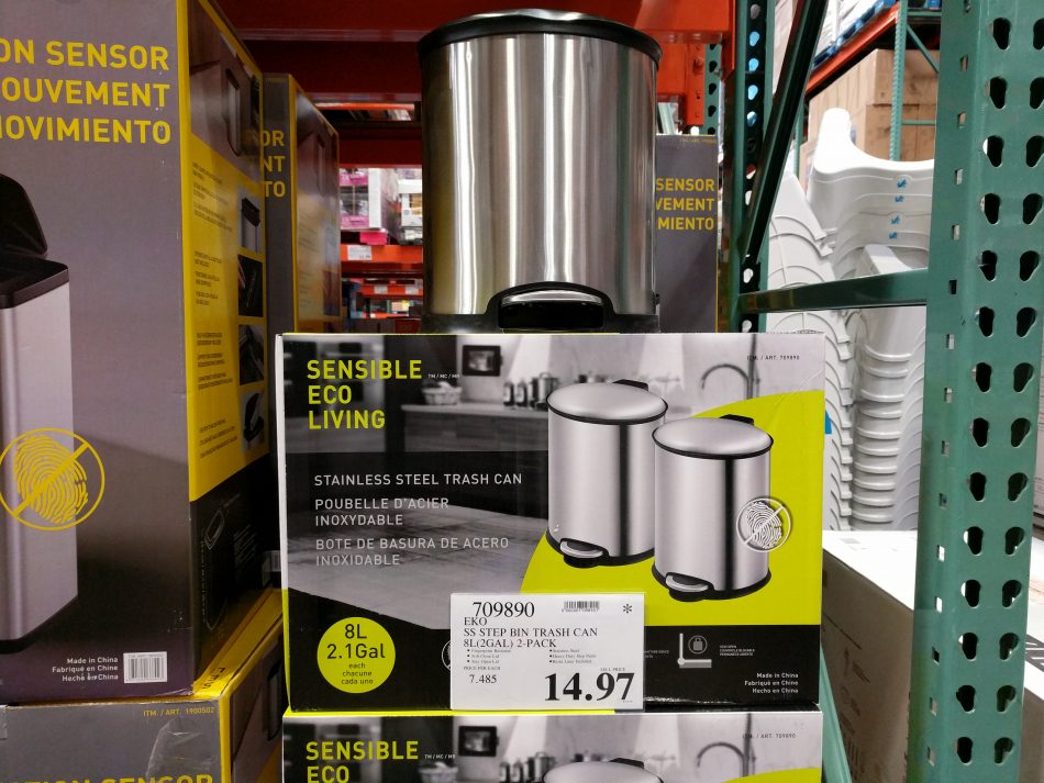 Sensible Eco Living Stainless Steel 8L Trash Can 2Pack