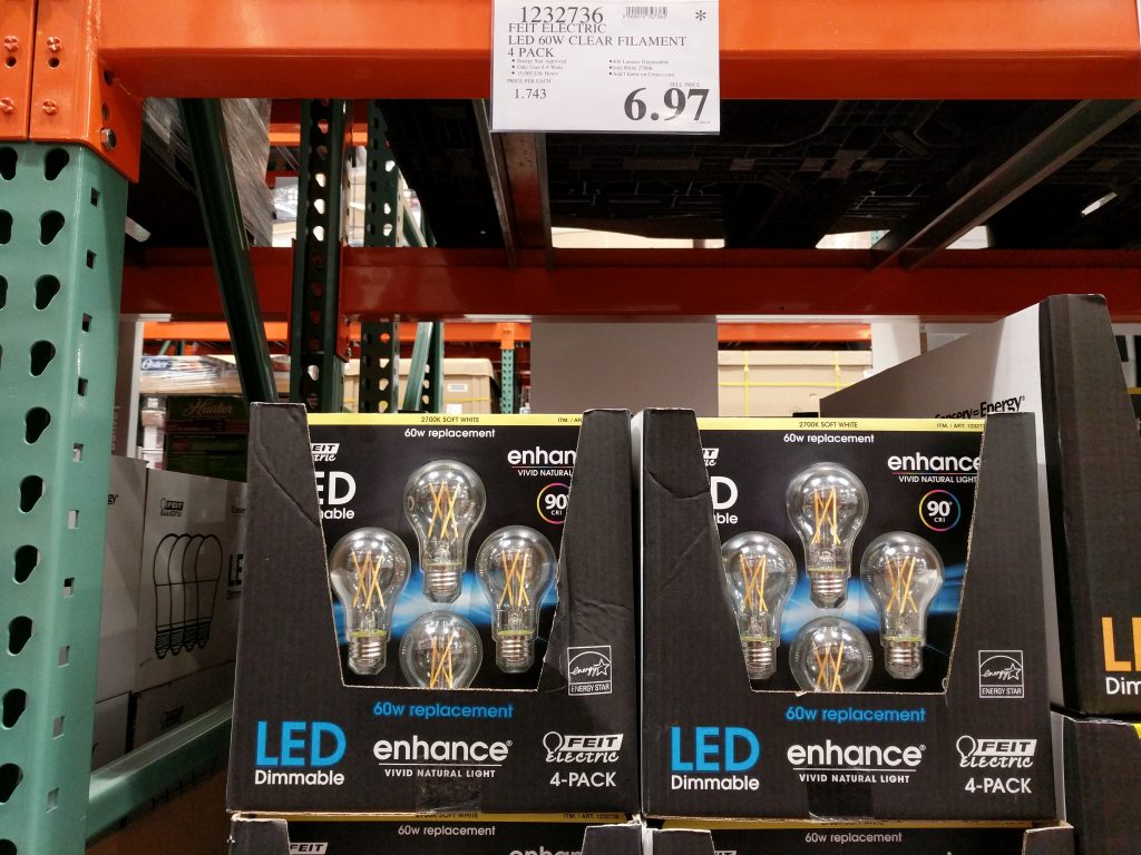 Feit Electric LED 60W Crystal Clear Bulbs 4Pack