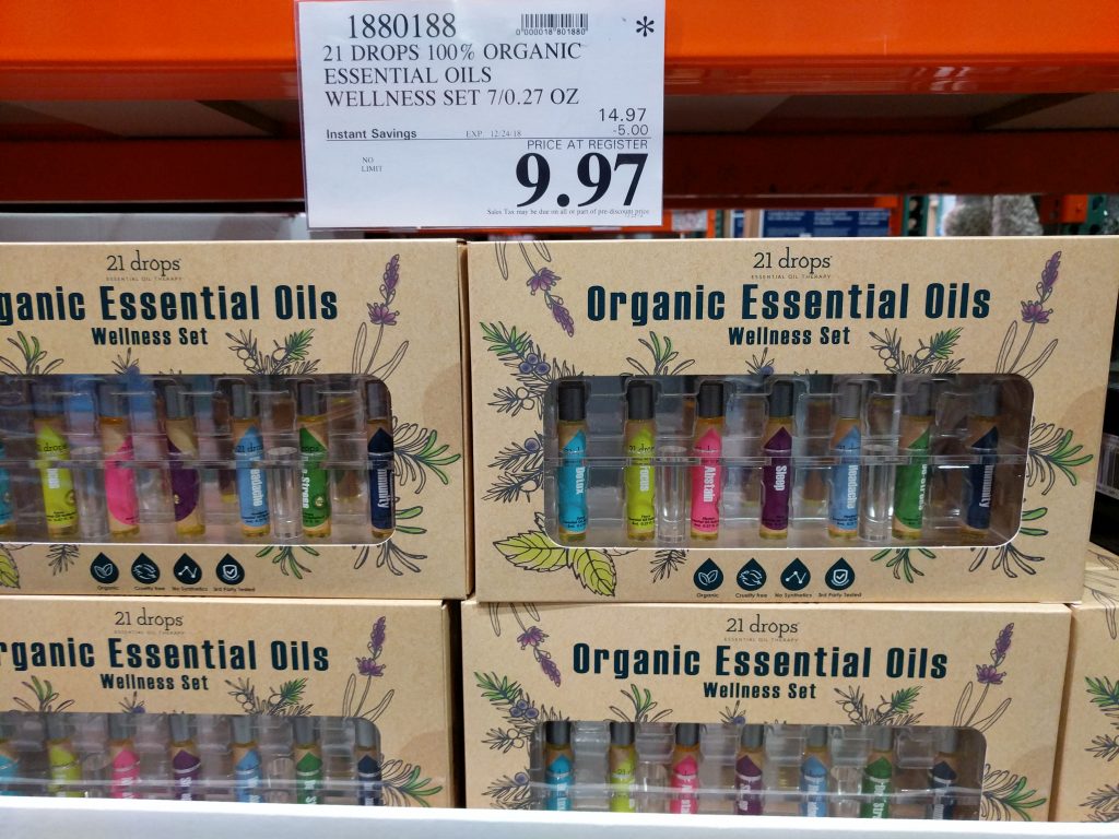 21 Drops 100 Organic Essential Oils Wellness Set