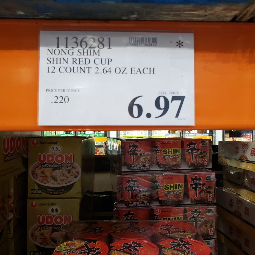 Nong Shim Shin Red Cup Noodle Soup 12 pack