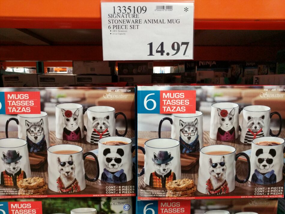 Signature Stoneware Animal Mug 6 Piece Set