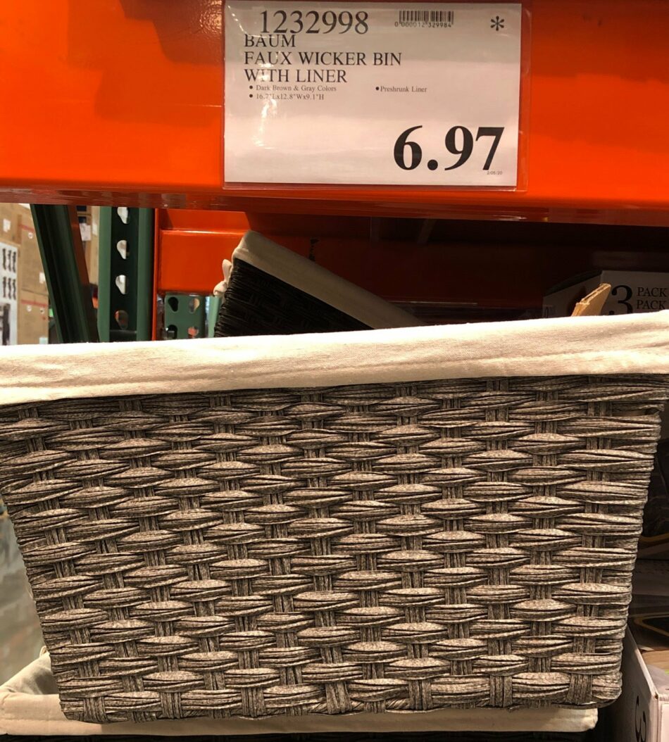 Baum Faux Wicker Bin with Liner