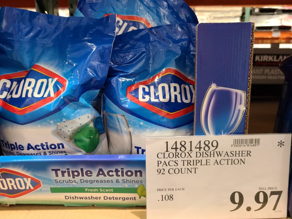 Clorox Dishwasher Pacs Triple Action 92Count