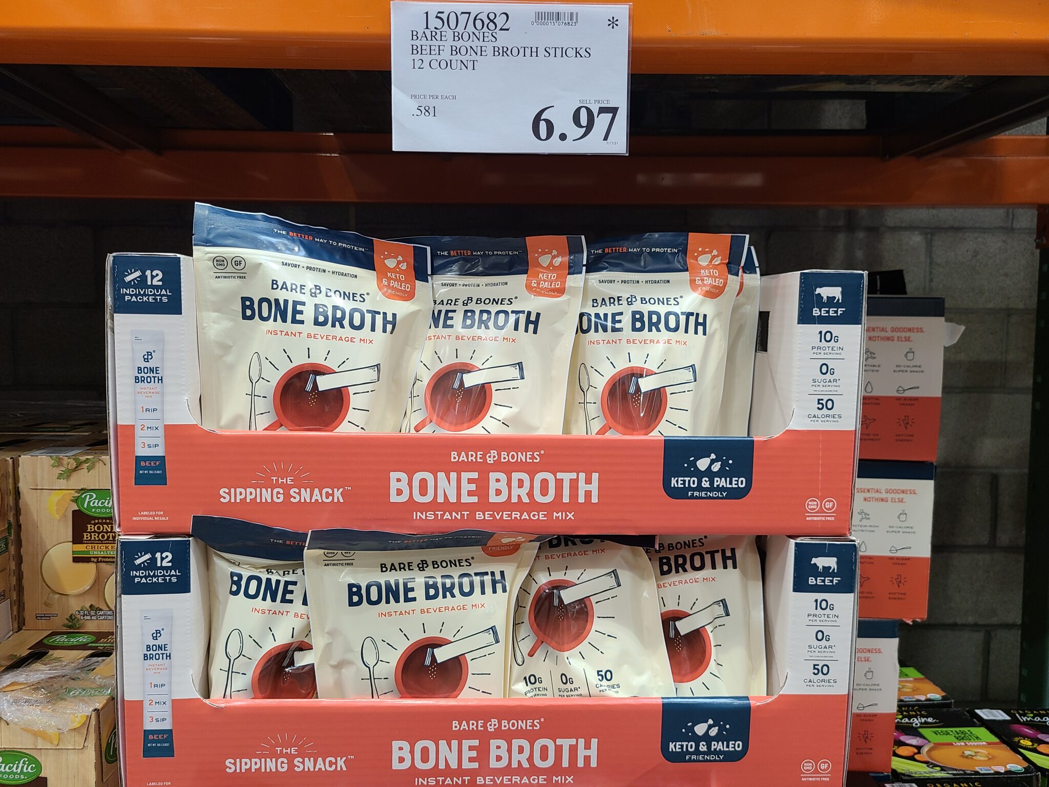 Bare Bones Beef Bone Broth Sticks 12 Pack