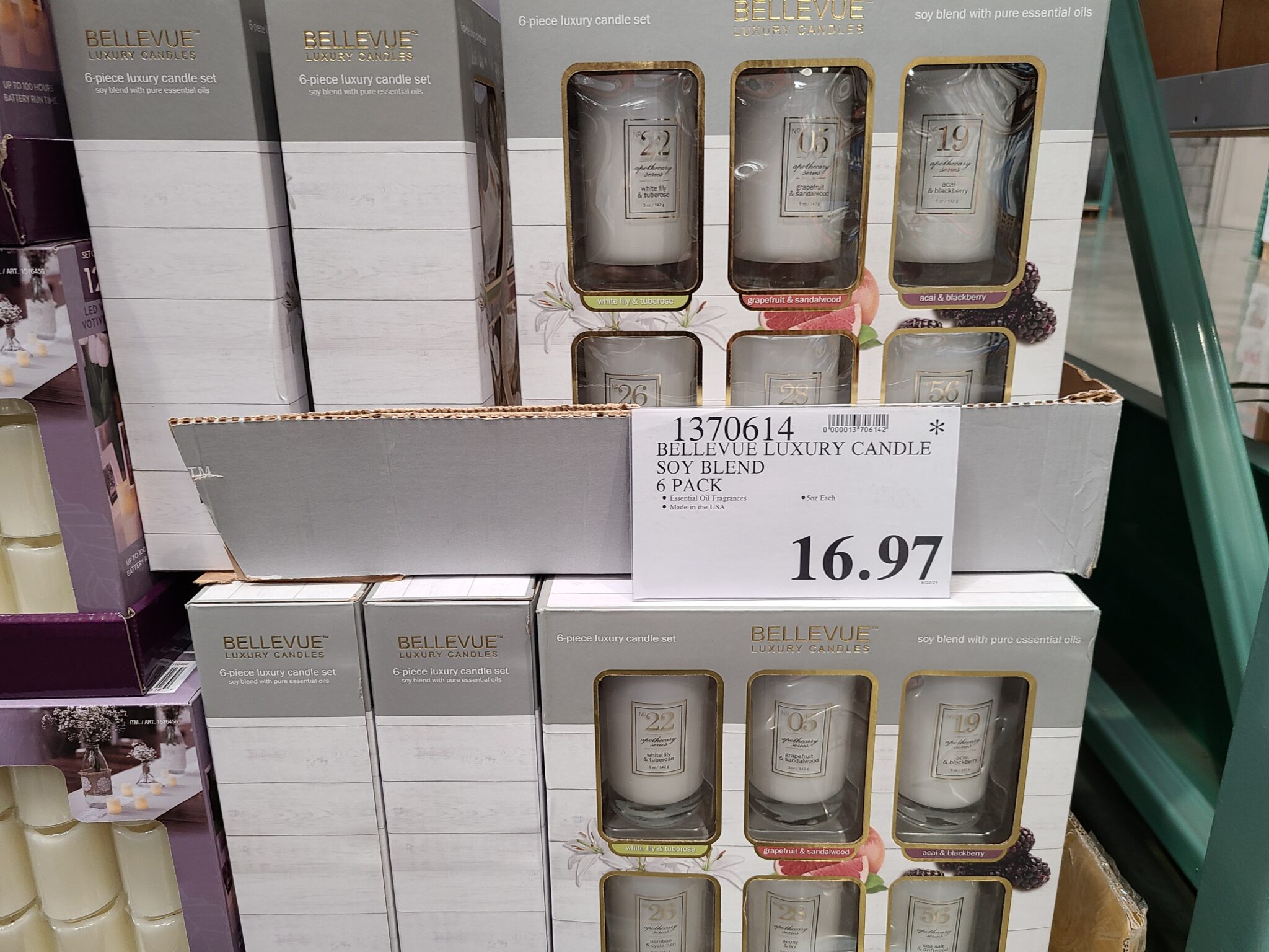 Bellevue Luxury Candle Soy Blend 6 Pack