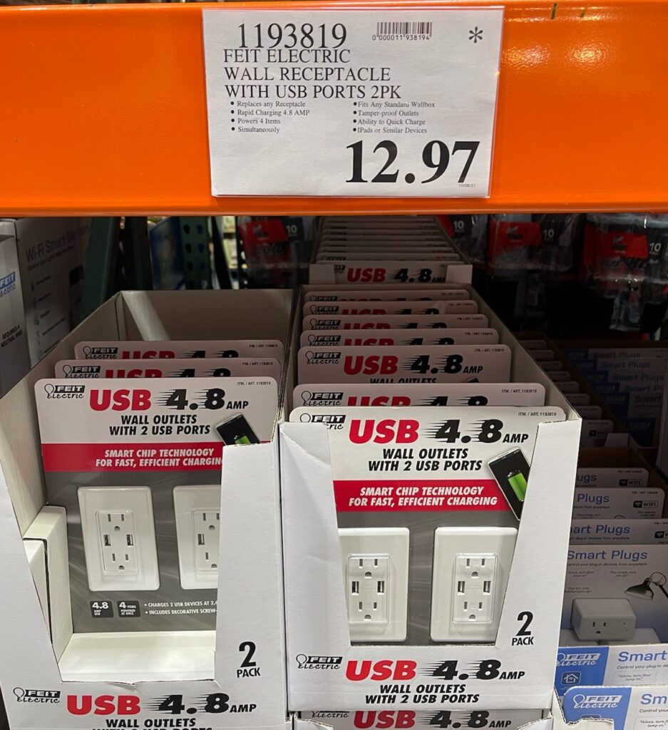 FEIT Electric Wall Receptacle with USB Ports 2Pack