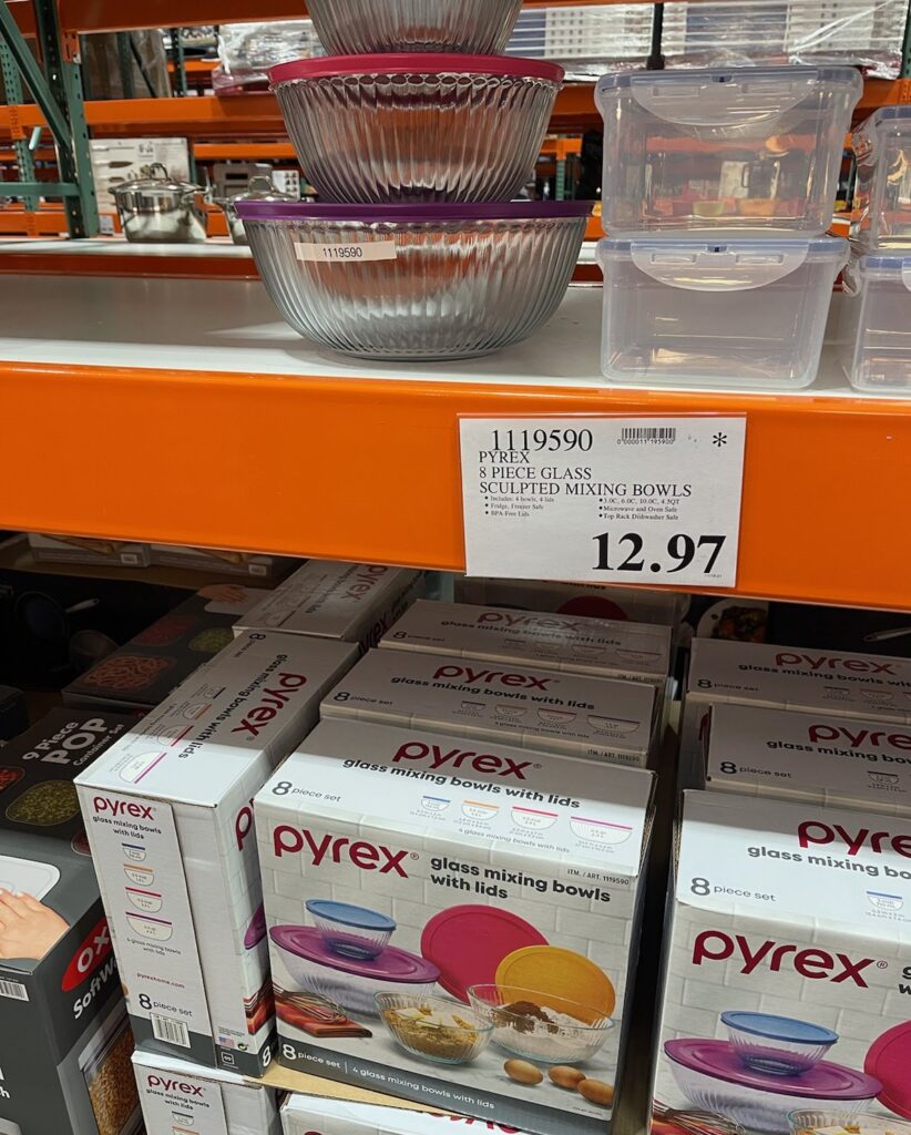 Pyrex 8Piece Glass Sculpted Mixing Bowls