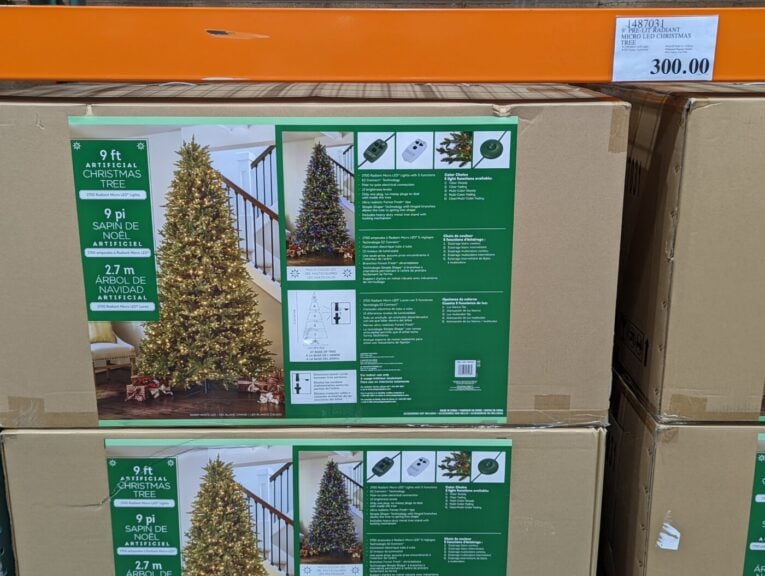 9Foot Artificial Christmas Tree with PreLit Radiant MicroLEDs