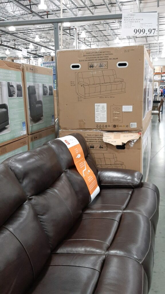 Simon Li Ridgewin Power Reclining Leather Sofa Costco97