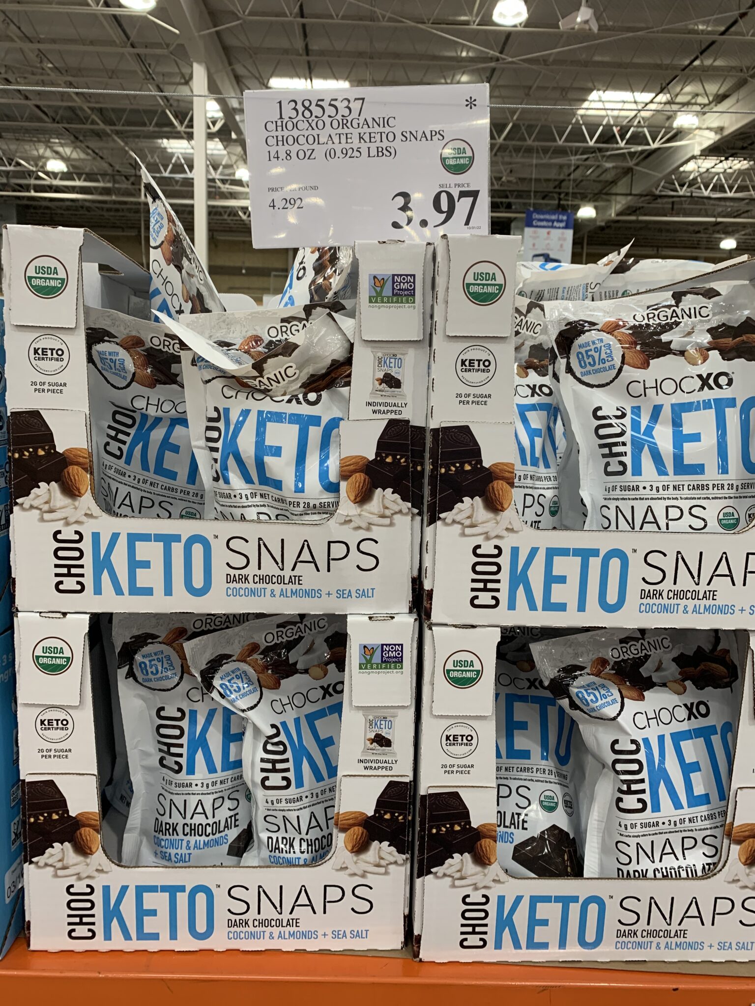 ChocXO Organic Chocolate Keto Snaps