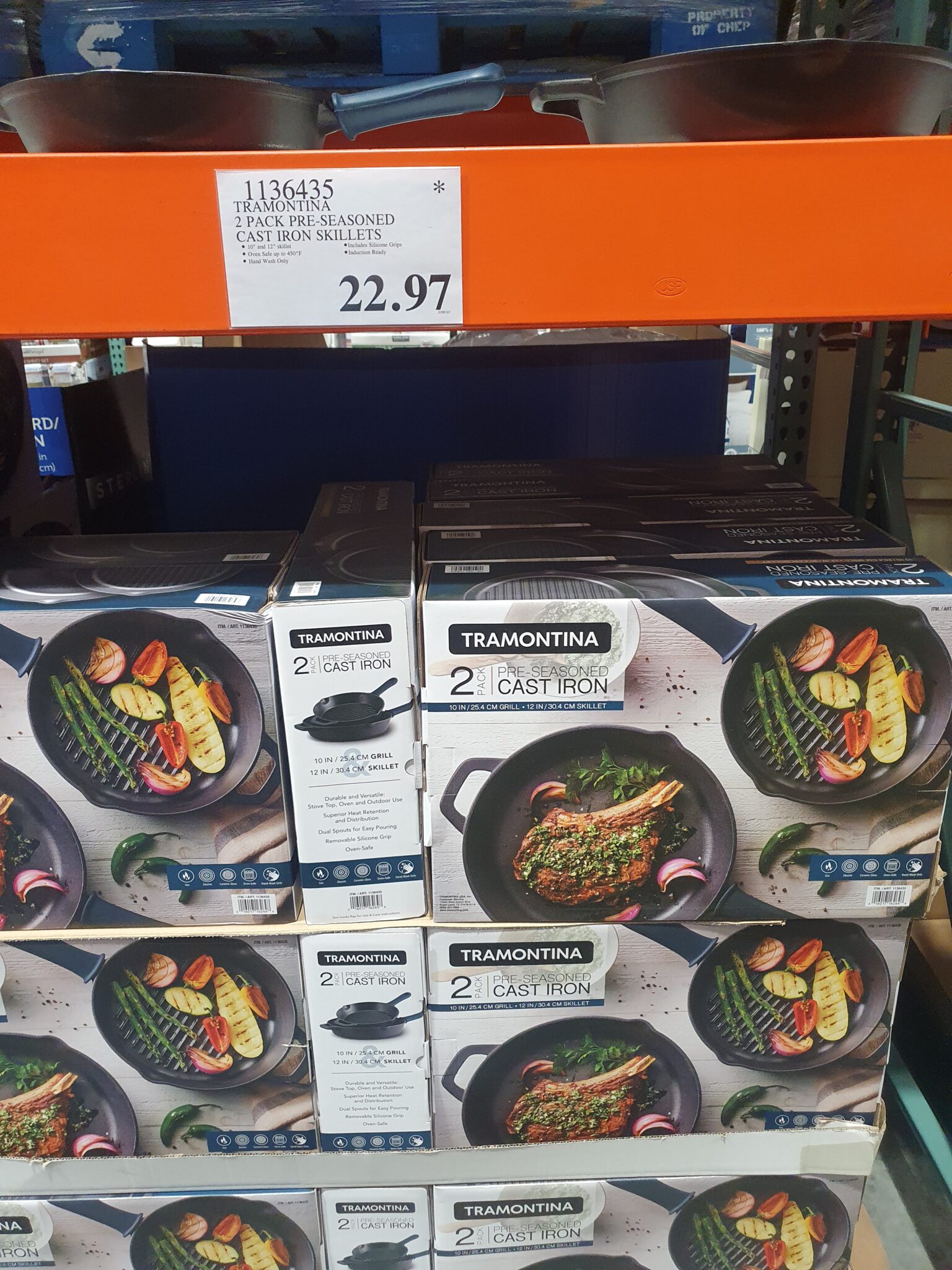 Tramontina 2 pack, Preseasoned Cast Iron Skillets