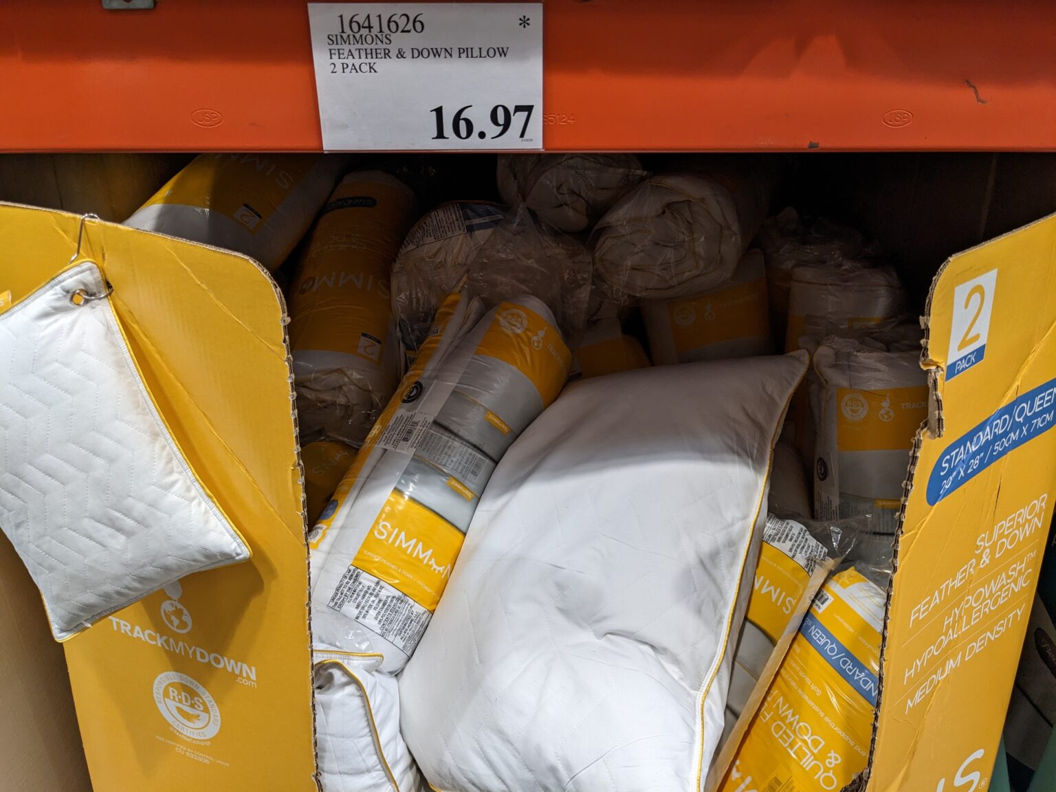 Simmons Feather & Down Pillow 2 Pack