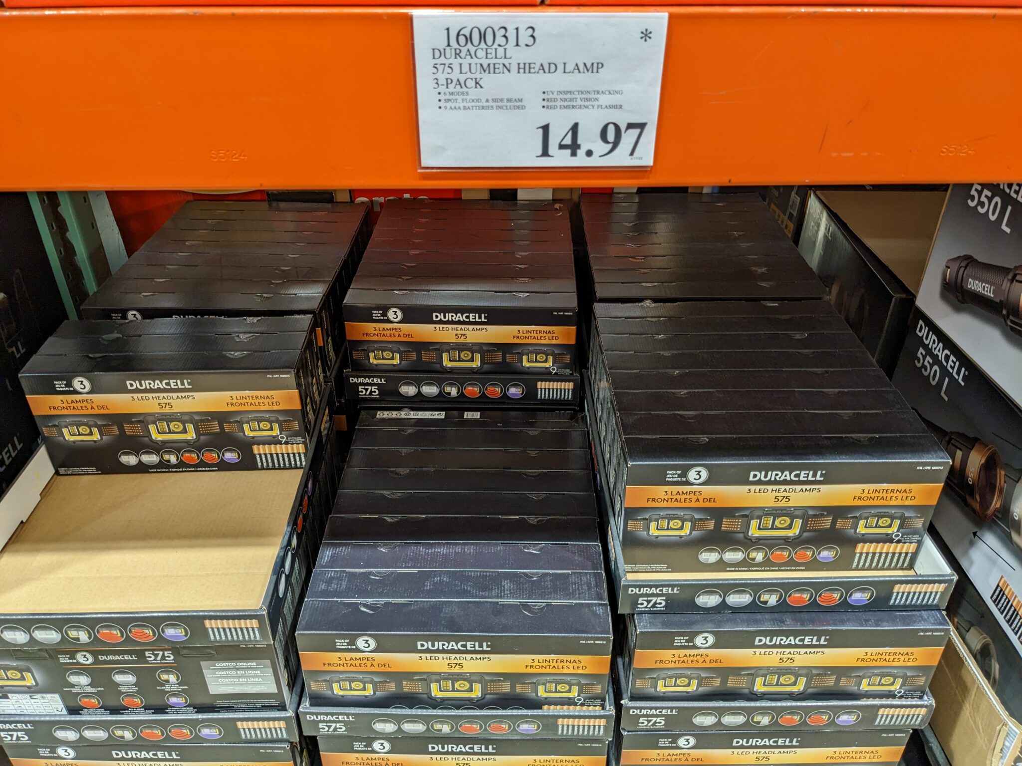 Duracell 575 Lumen Head Lamp 3pack