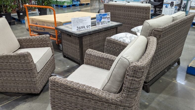 Agio Anderson 5pc Deep Seating Set with Fire Table-2327740