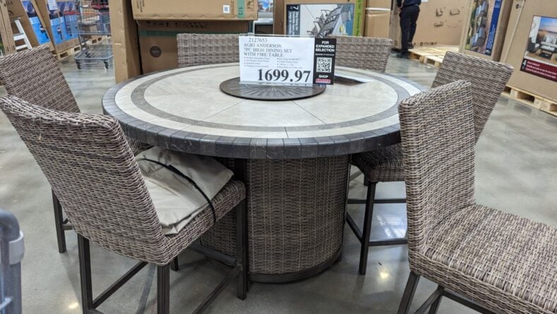 Agio Anderson 7pc High Dining Set with Fire Table-2127653