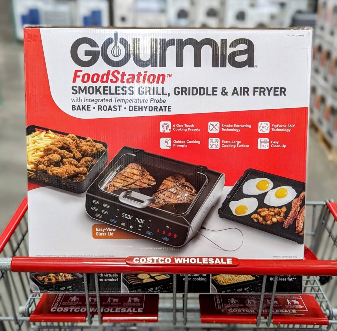 Gourmia FoodStation at Costco in a shopping cart