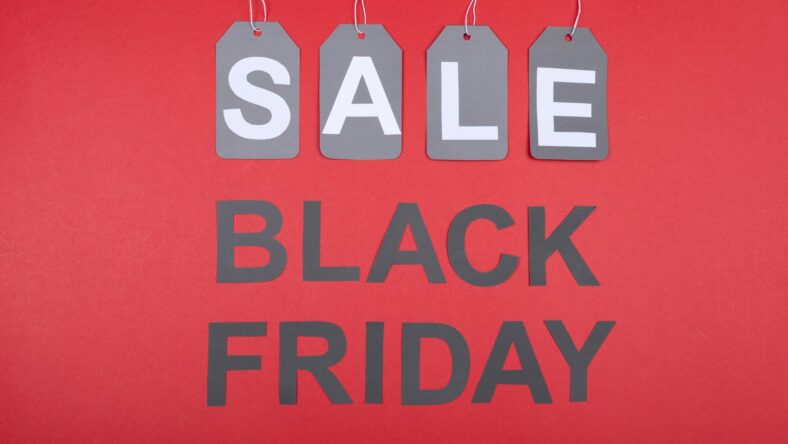 sale black friday sign red background