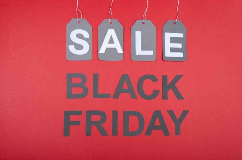 sale black friday sign red background