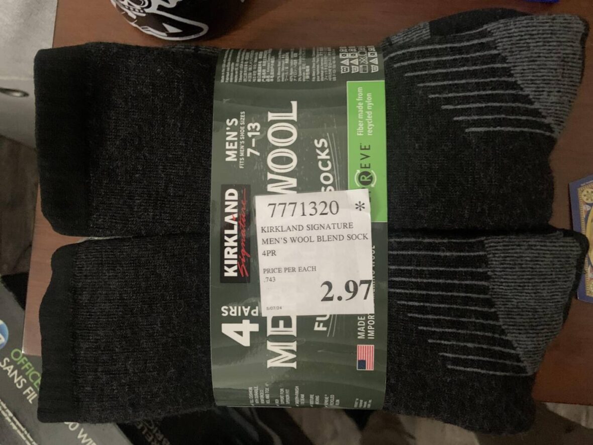 Kirkland-Signature-Men's-Wool-Blend-Sock-4pr-7771320-Multiple Locations