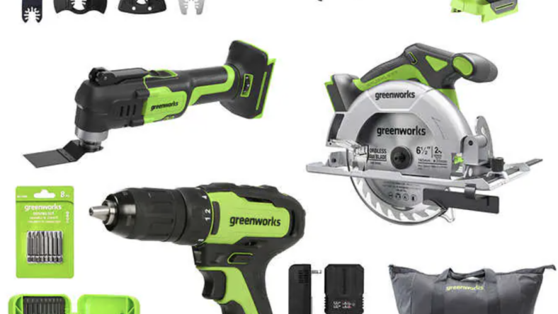 Greenworks 4-piece power tool kit