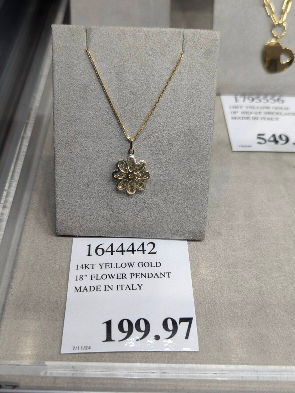 14KT-Yellow-Gold-18-Flower-Pendant-1644442-Concord, CA