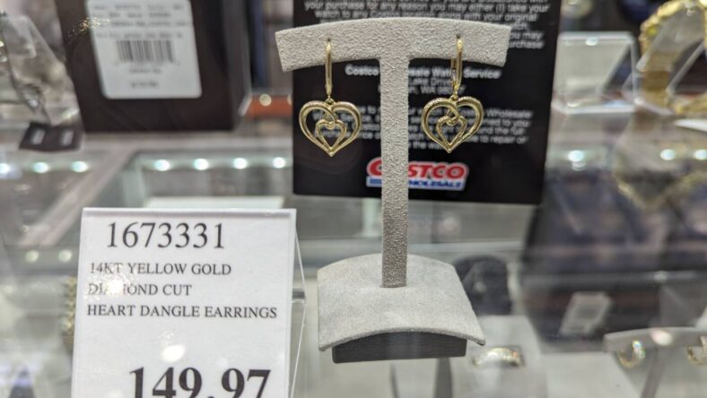 14KT-Yellow-Gold-Diamond-Cut-Heart-Dangle-Earrings-1673331-Livermore, CA