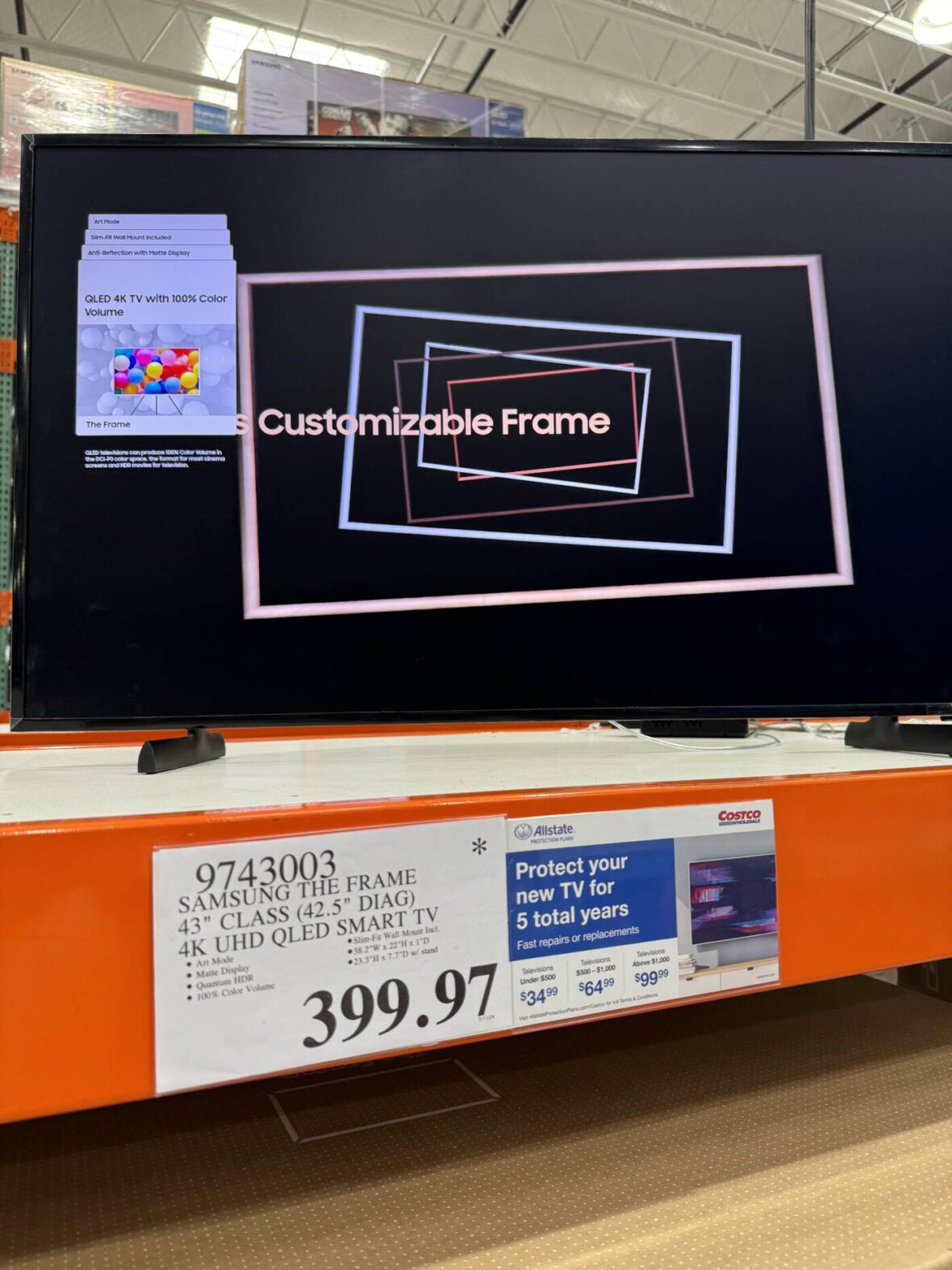 Samsung-the-Frame-43-Class-(42.5 Diag)-4K-UHD-QLED-Smart-TV-9743003-Wheaton, MD