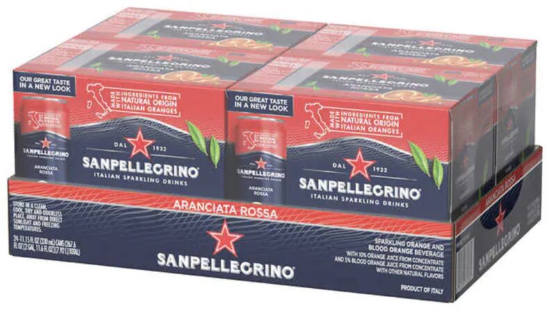 best Costco sparkling water deals: San Pellegrino Italian sparkling drink Aranciata Rossa