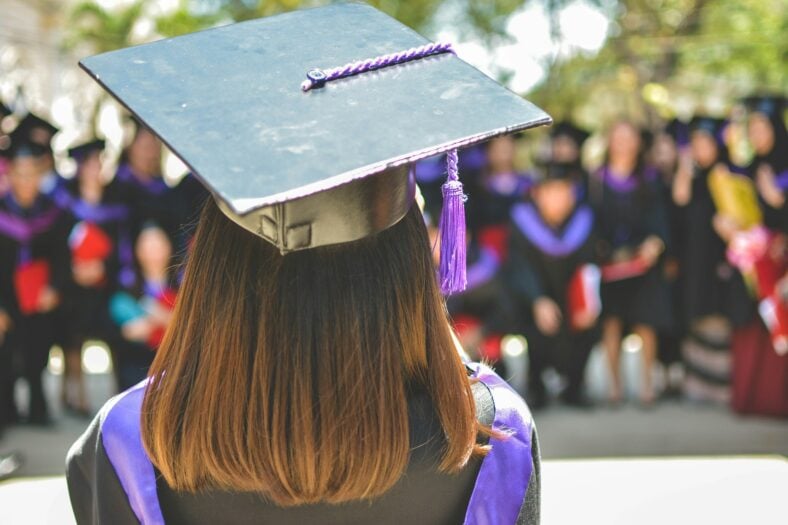 woman in cap and gown