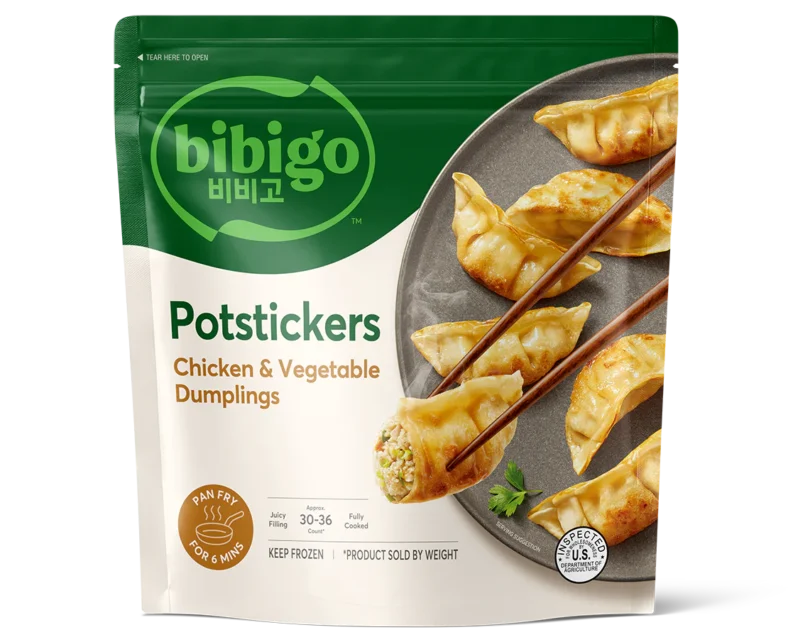 best Costco party foods: bibigo chicken and vegetable potstickers