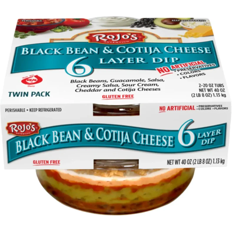 best Costco party foods: Rojo's Black Bean six layer dip