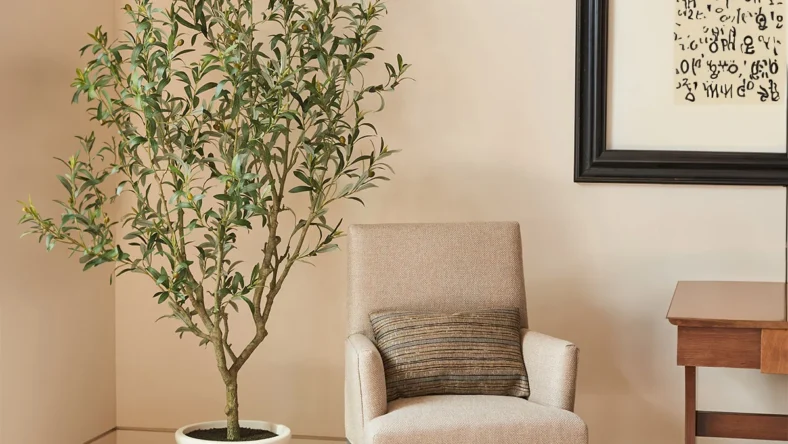 Artificial 6.5’ Olive Tree with French Planter