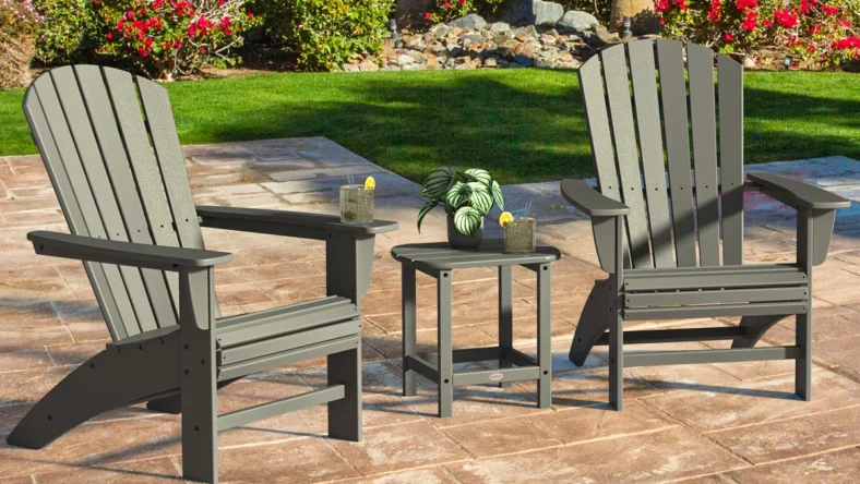 POLYWOOD Portside 3-piece Outdoor Patio Shellback Adirondack Set