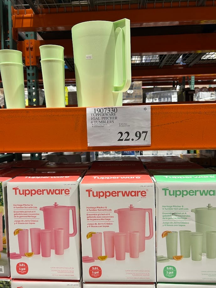 Tupperware-1Gal-Pitcher-4-Tumblers-1907330 - Costco97.com