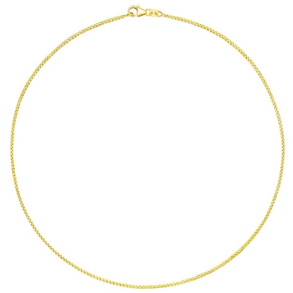 14kt Gold Diamond Cut Round Box Chain