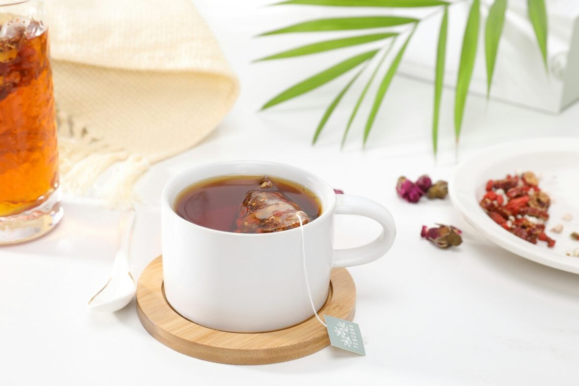 cup of tea on coaster / best teas at costco