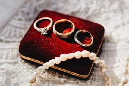 rings and necklace