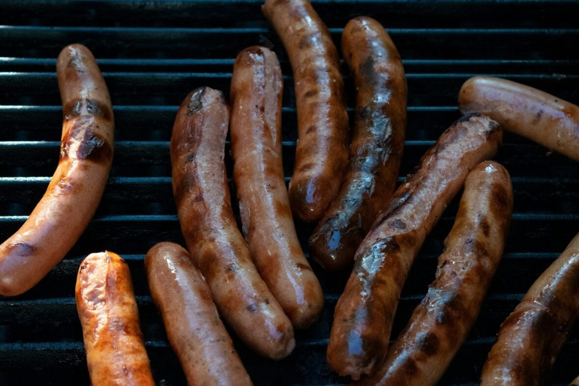 sausages on the grill / kosher items at costco