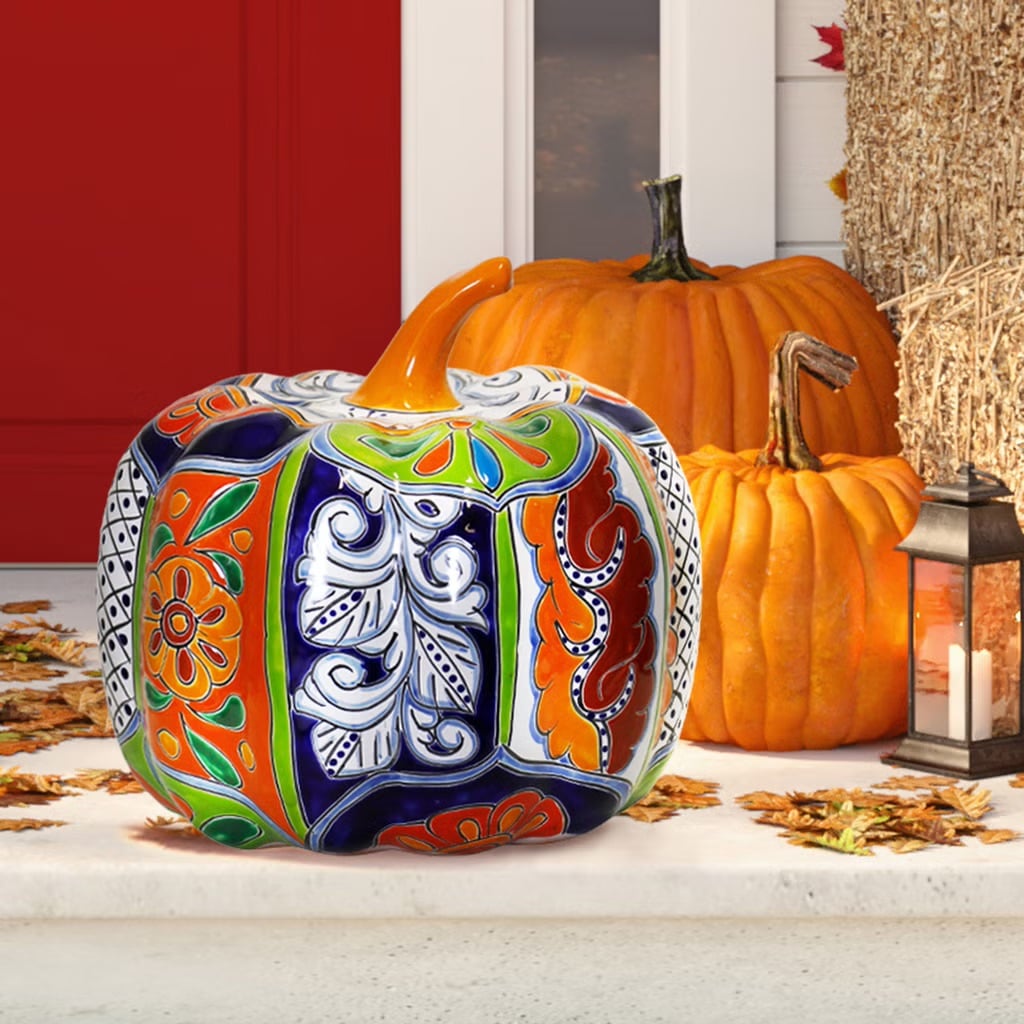 13%22 Talavera Style Ceramic Pumpkin