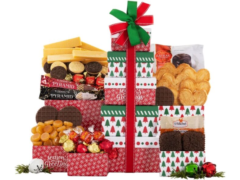 Happy Holidays Tower Gift Basket Costco