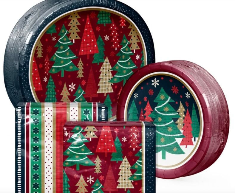 festive forest plates and napkins