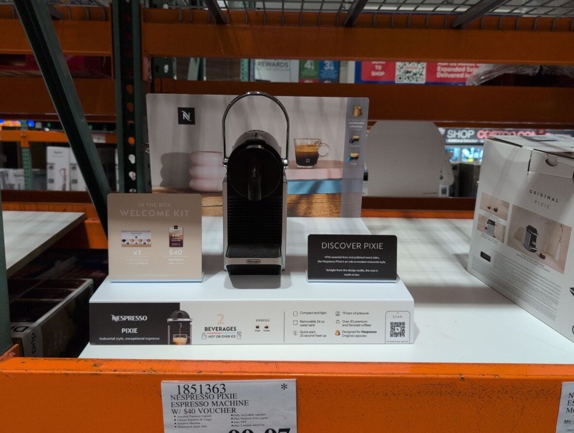 Nespresso Pixie Espresso Machine W/ $40 Voucher Assorted Espresso Capsuls at Costco
