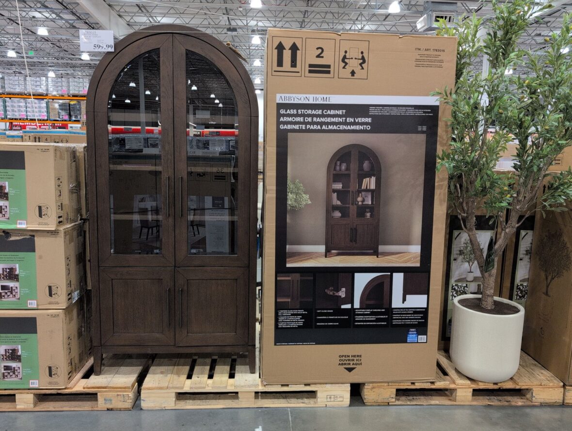 Abbyson Home Aspen 80" Display Cabinet • Rubberwood Solids with at Costco